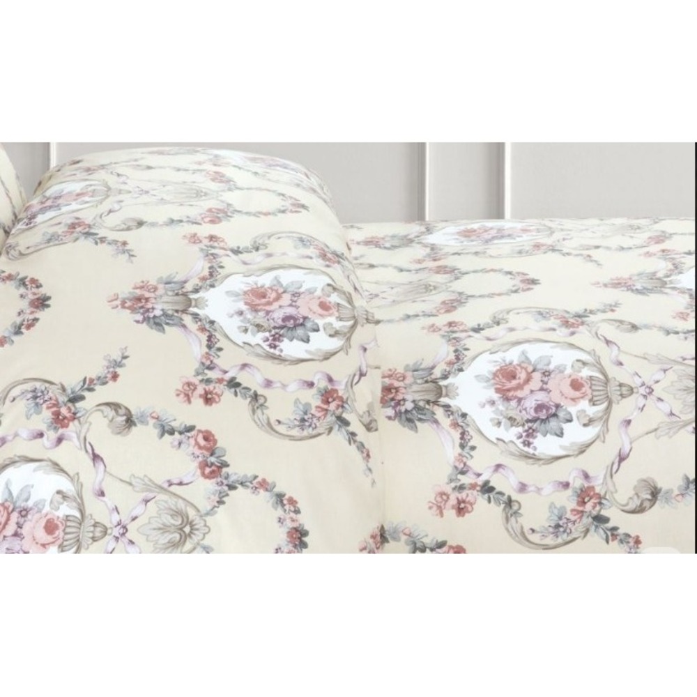 Madame Coco Duvet Cover Queen Beige Floral Cotton Made in Turkey